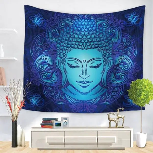 Tenture-Bouddha-Bleue