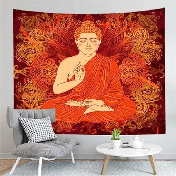 Tenture-Murale-Bouddha-Indien