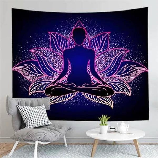 Tenture-avec-Bouddha-et-Fleur-De-Lotus