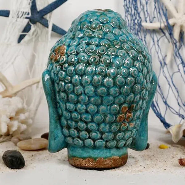 Tête-Divinité-Bouddhiste-Couleur-Bleu