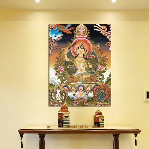 Thangka-Déroulant-avec-Bodhisattva-Manjushri
