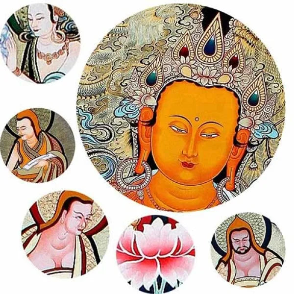 Thangka-Représentation-Divinité-Chenrezig