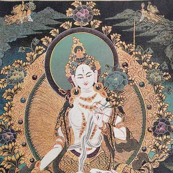 Thangka-Représentation-Tara-Blanche