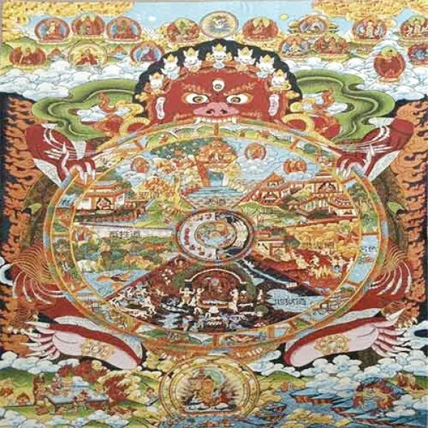 Toile-Brodée-Thangka-Protecteur-Dharma