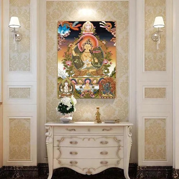 Toile-Canva-Authentique-Thangka-Manjushri