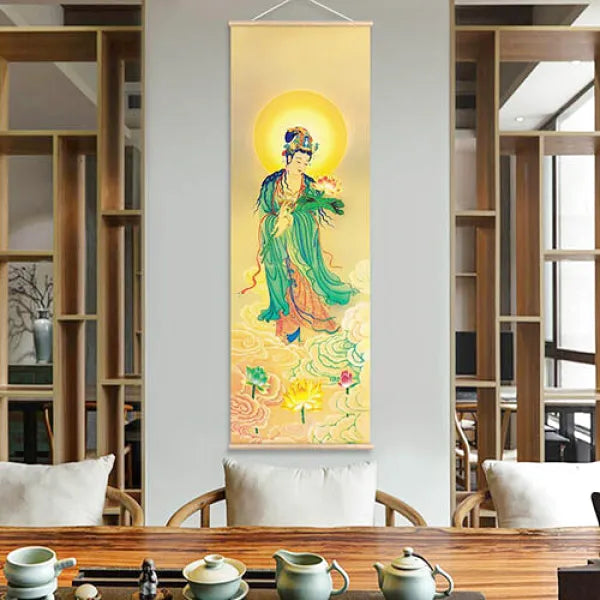 Toile-Canva-Thangka-Bodhisattva-Lotus