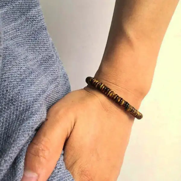 Bracelet-Bouddhiste-Homme-Œil-de-Tigre