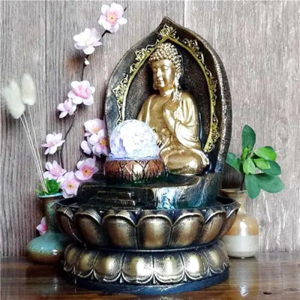    Fontaine-Corps-et-Visage-Bouddha-Boule-Lumineuse