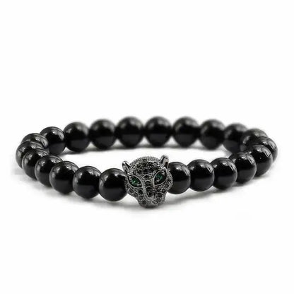 Bracelet Bouddhiste avec Tête de Léopard