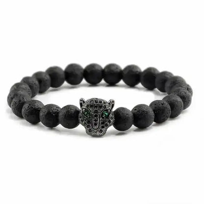 Bracelet Bouddhiste avec Tête de Léopard