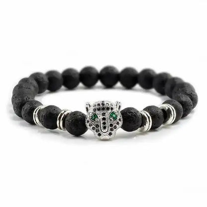 Bracelet Bouddhiste avec Tête de Léopard