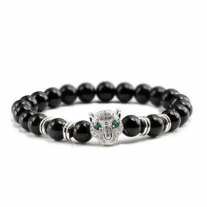 Bracelet Bouddhiste avec Tête de Léopard