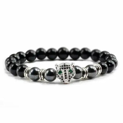 Bracelet Bouddhiste avec Tête de Léopard