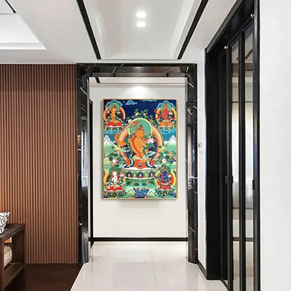 Œuvre-Ancienne-Thangka-Divinité-Bouddhiste