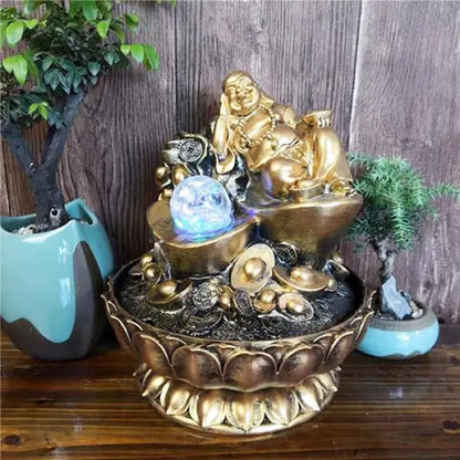    fontaine-bouddha-rieur-boule-lumineuse