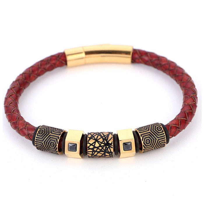 Bracelet-Bouddhiste-Homme-or-et-rouge