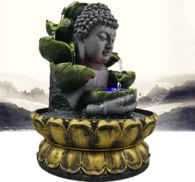 Fontaine-bouddhiste-avec-lumiere