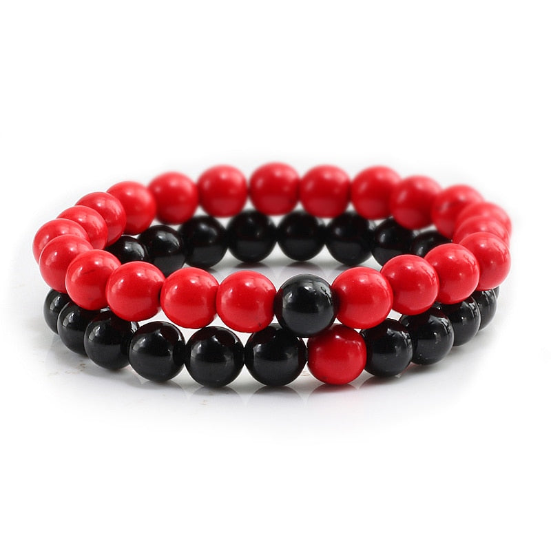 Bracelet Perle Rouge et Noir