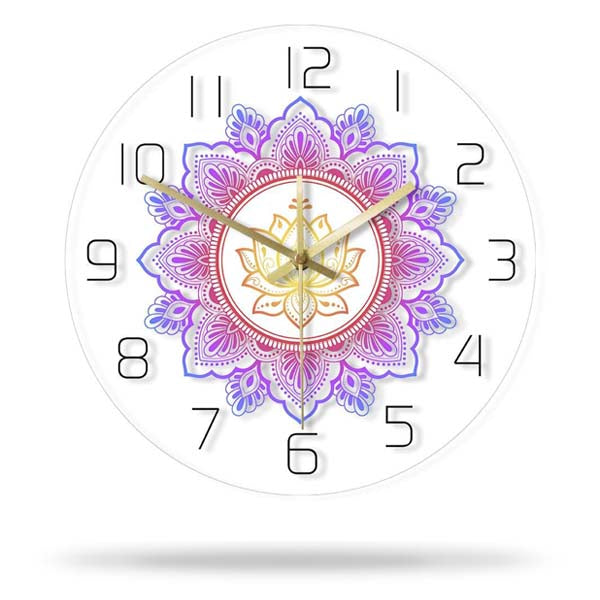 Horloge-Murale-Mandala