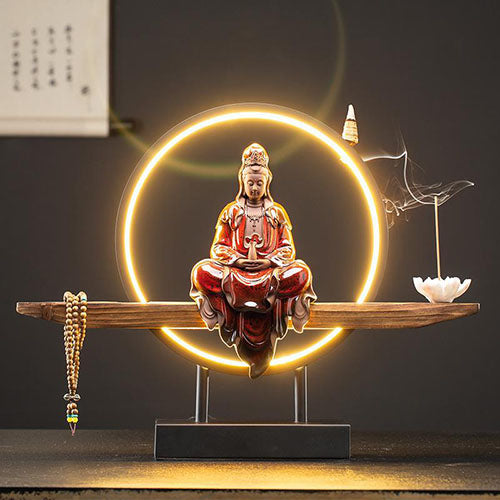 Lampe-Bouddha-Méditation-Céramique