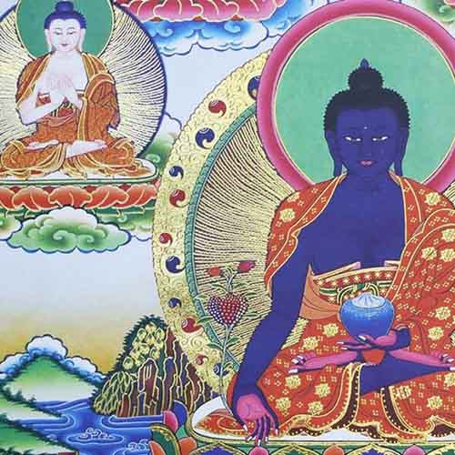 Œuvre-Art-Thangka-Bouddha-Médecine