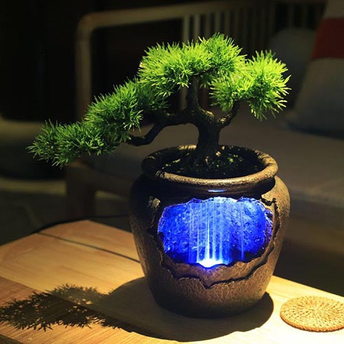 Pot-de-Fleur-fontaine-eau-arbre-bonsai