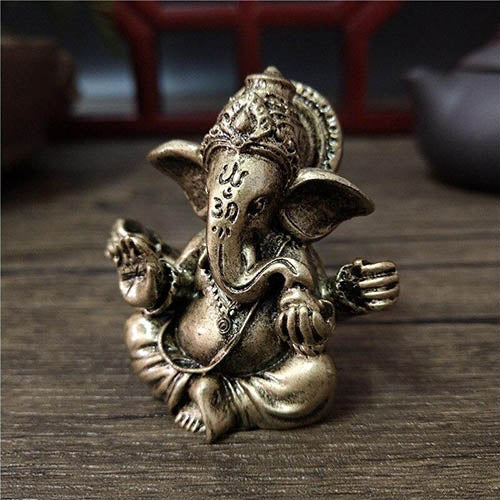 Statuette-Bouddha-Éléphant-Rat-Ganesh