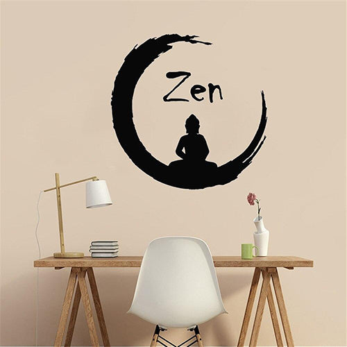 Stickers-Bouddha-Zen-Assis-Cercle-Enso