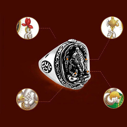 Symboles-Bouddhistes-Bague-Ganesh