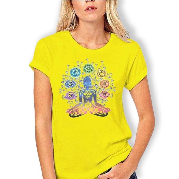    T-Shirt-Jaune-Yoga-Chakra