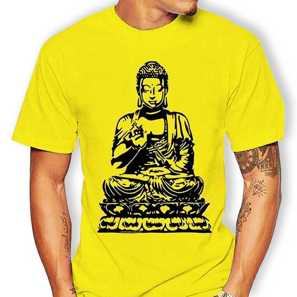    T-Shirt-Jaune-avec-Bouddha