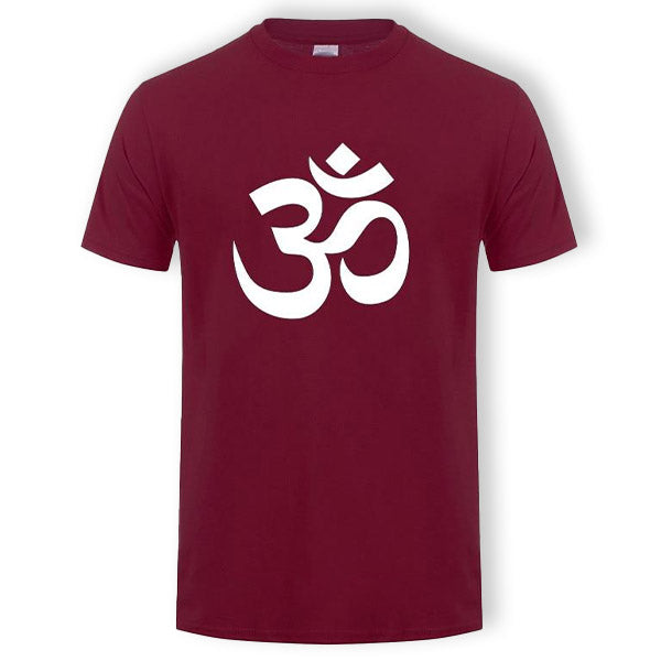 T-Shirt-Mantra-Om-Bordeau-Rouge