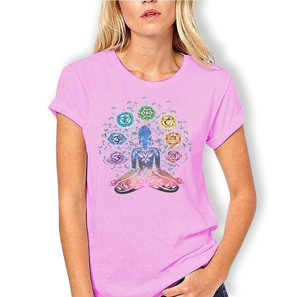    T-Shirt-Rose-Yoga-Chakra