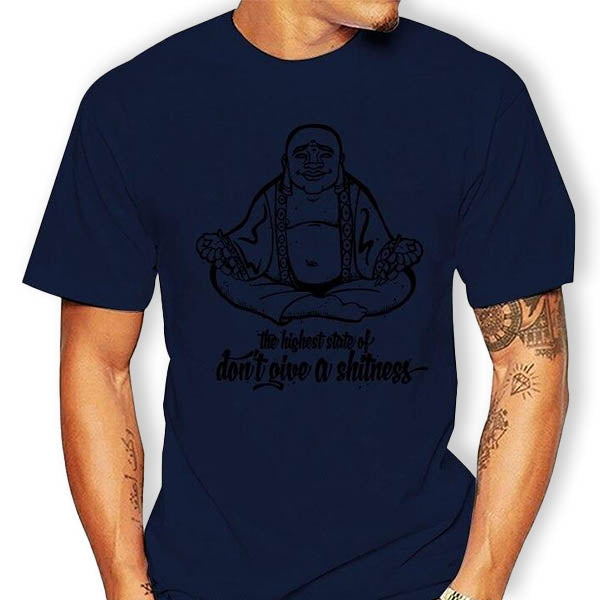    T-shirt-Bleu-Bouddha-rieur