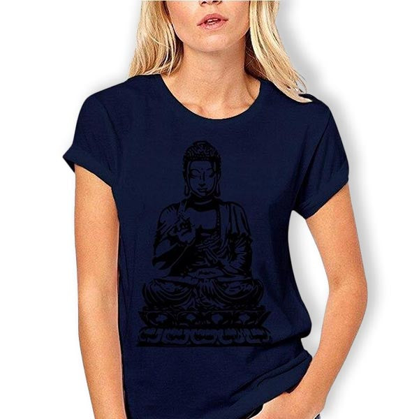 T-shirt-Bleu-Fille-Bouddha
