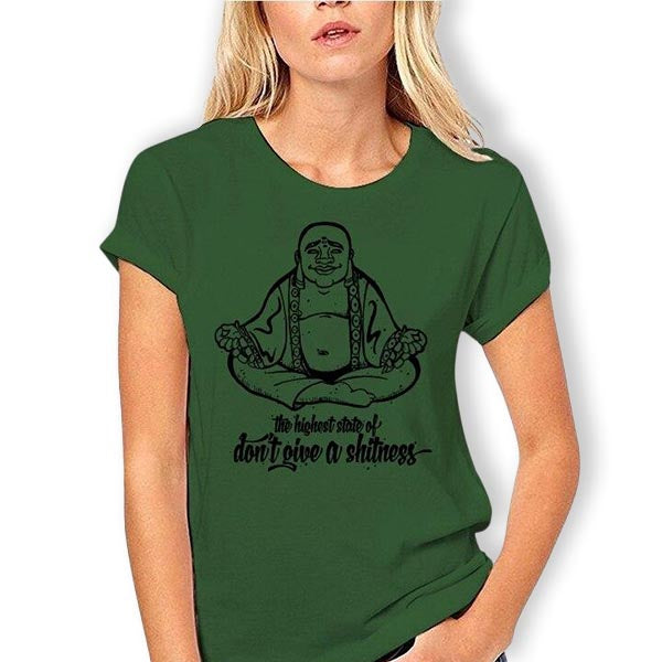 T-shirt-Fille-Vert-Bouddha-Rieur