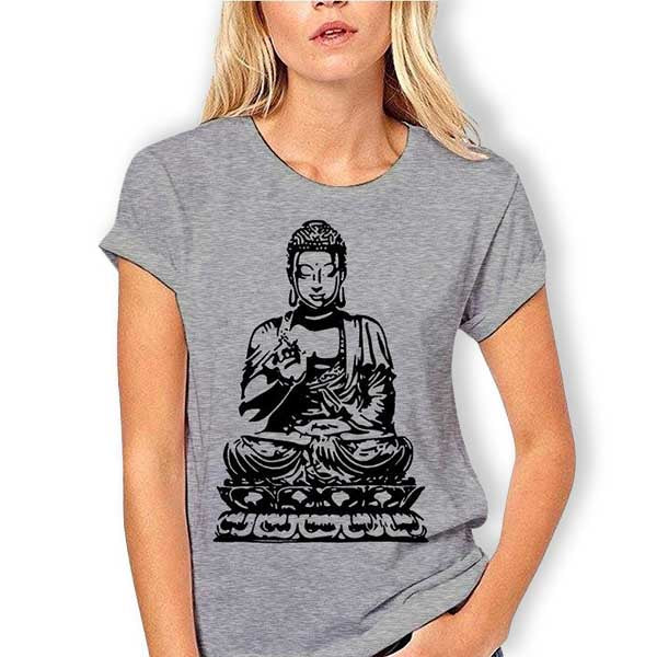 T-shirt-Gris-Fille-Bouddha