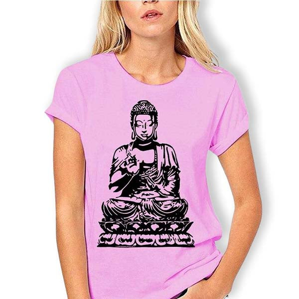 T-shirt-Rose-Fille-Bouddha