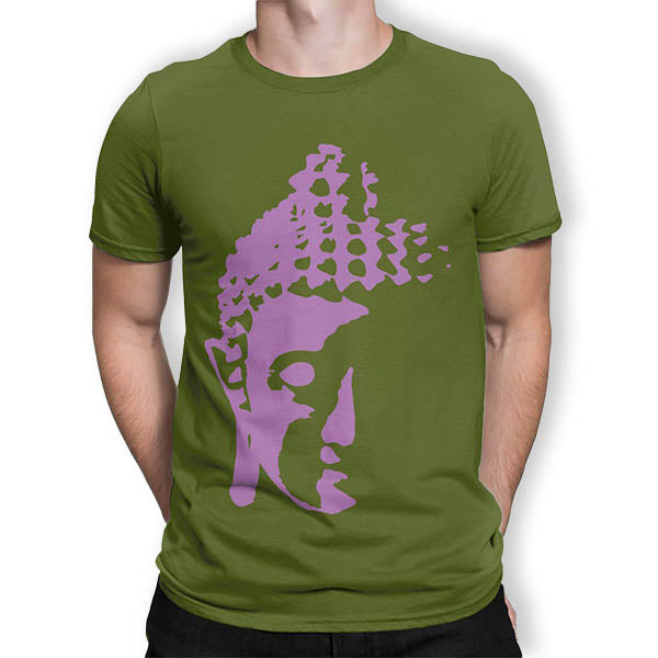 T-shirt-Vert-Militaire-avec-Tête-Bouddha