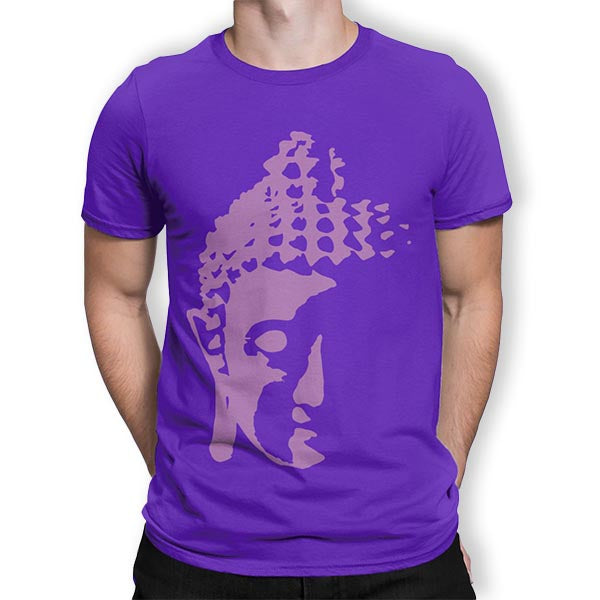    T-shirt-Violet-avec-Tête-Bouddha