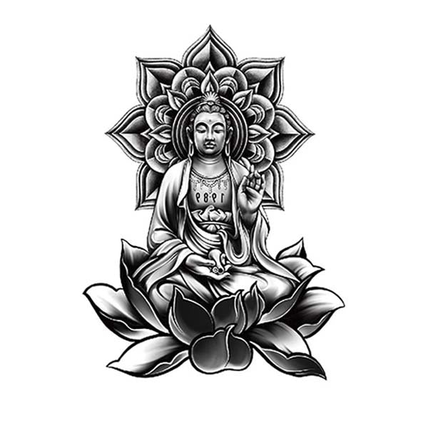 Tatouage-Bouddha-Assis-Lotus
