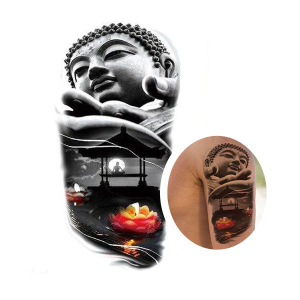 Tatouage-Bouddha-Avec-Fleur