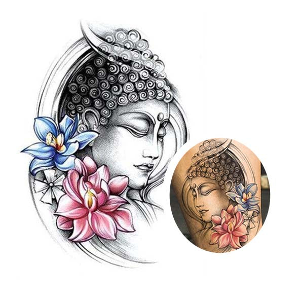Tatouage-Bouddha-avec-Fleur-de-Lotus