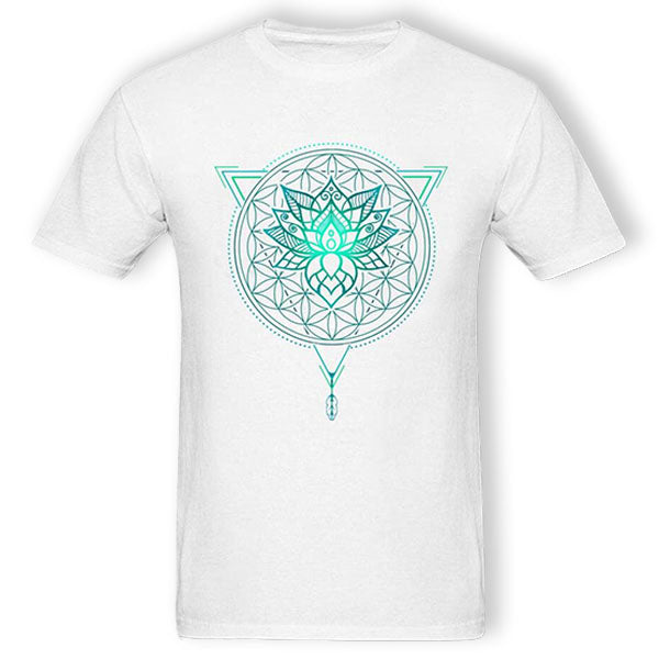 Tee-Shirt-Blanc-Mandala-et-Lotus