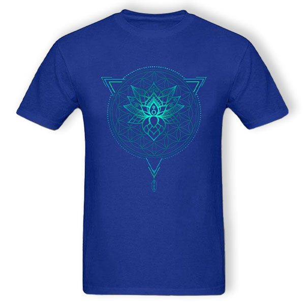 Tee-Shirt-Bleu-Mandala-et-Lotus