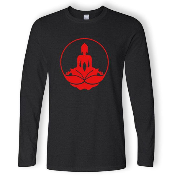    Tee-Shirt-Bouddhiste-Noir-et-Rouge