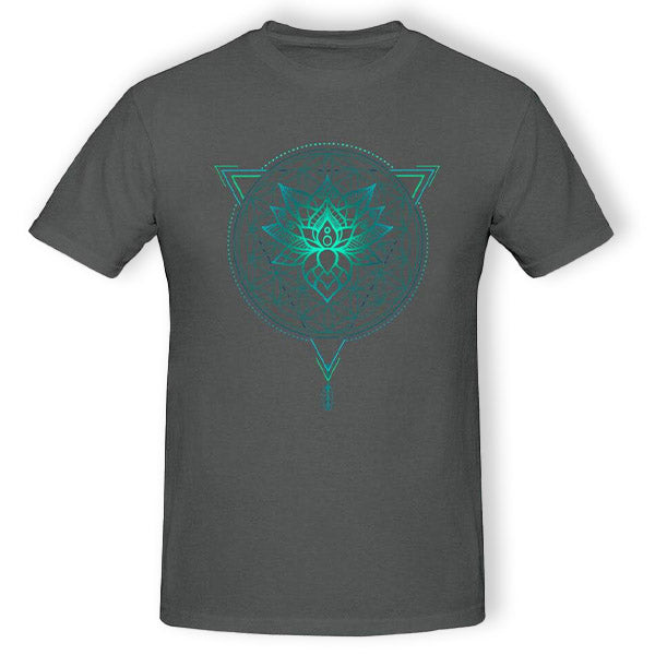 Tee-Shirt-Gris-Fonce-Mandala-et-Lotus