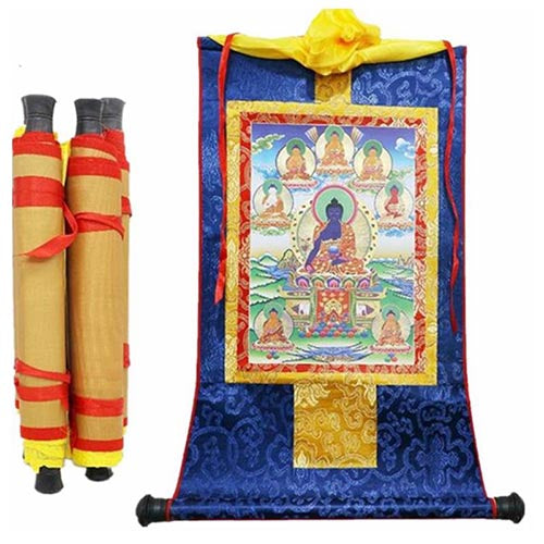 Thangka-Art-Tibétain-Bouddha-Médecine